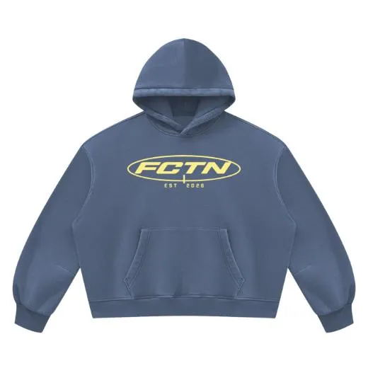 Basic Hoodie in Washed Blue, front