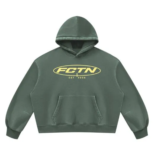 Basic Hoodie in Washed Green, front