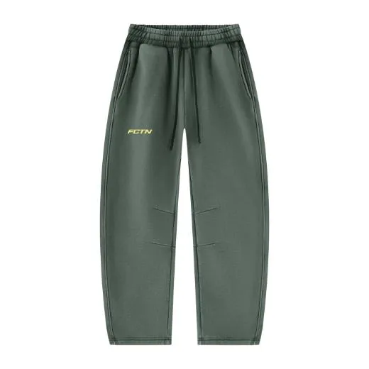 Basic Sweatpants in Washed Green, front